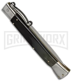 AGA Campolin 13" Dark Horn Italian Swinguard - Satin Dagger -Knives Sale Online Shop aga campolin stiletto 13in swing dark horn dagger BP 18155 dl side large