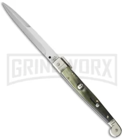 A.G.A. Campolin 9" Sicilian Brazilian Horn Picklock Automatic Knife - Bayonet