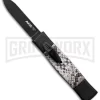 AKC Minion Concord Snake Skin OTF Automatic Knife - Flat Grind Black Plain