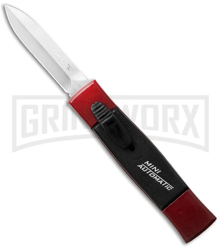 AKC Minion Concord Red/Black OTF Automatic Knife - Dagger Satin Plain 1 AKC Minion Concord Red/Black OTF Automatic Knife - Dagger Satin Plain
