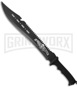 United Cutlery Black Legion Jungle Hunter Machete Fixed Blade Knife - Black Plain