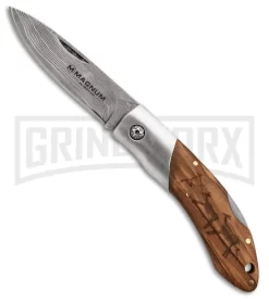 Boker Magnum Caveman Folding Knife - Damascus Plain