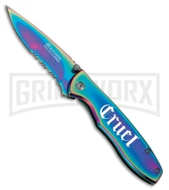 Boker Magnum Cruel Girl Spectrum Folding Knife - Spectrum Serr