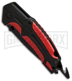 Boker Plus Savior 1 Red Liner Lock Knife - Black Plain -Knives Sale Online Shop boker plus savior 1 black red 01BO320 BHQ 36334 er hook large