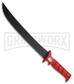 Bubba Blade Flex Fillet 18" Red Rubber Fixed Blade Knife - Black Plain