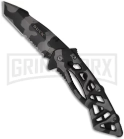 Buck Knives Buck Bones 870 Tiger Stripe Camo Folding Knife - Gray Serr
