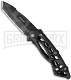Buck Knives Buck Tiger Mini Bones 869 Stripe Camo Folding Knife - Gray Plain