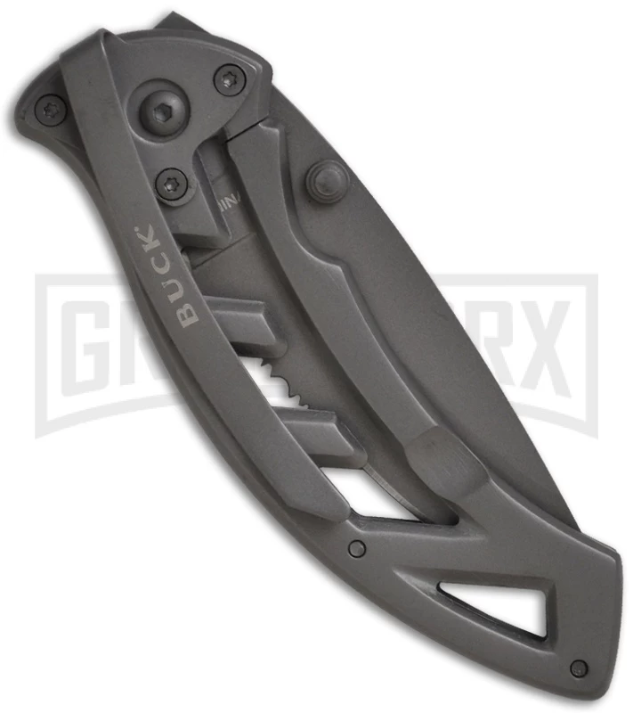 Buck Knives Buck Parallex 318 Folding Knife - Gray Serr 2 Buck Knives Buck Parallex 318 Folding Knife - Gray Serr - Image 2