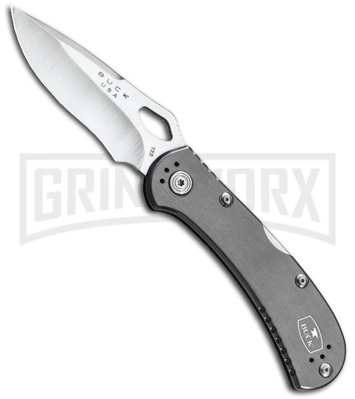Buck Knives SpitFire Grey Folding Knife - Satin Plain 1 Buck Knives SpitFire Grey Folding Knife - Satin Plain