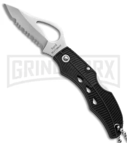 Byrd Finch Black G-10 Folding Knife - Satin Serrated