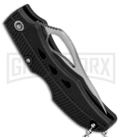 Byrd Finch Black G-10 Folding Knife - Satin Serrated -Knives Sale Online Shop byrd knife finch by11sbk BHQ 36638 dl side large