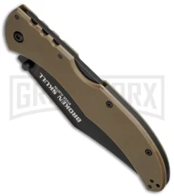 Cold Steel Broken Skull II Coyote Tan G-10 Folding Knife - Black Plain -Knives Sale Online Shop cold steel steve austin broken skulls ii 54sbb bottom cm large
