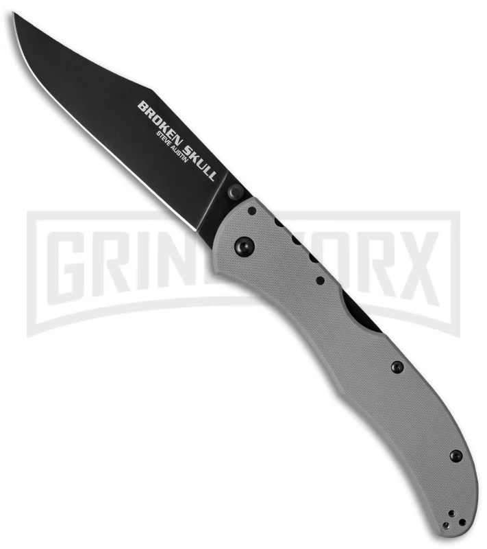 Cold Steel Broken Skull V Gray G-10 Folding Knife - Black Plain 1 Cold Steel Broken Skull V Gray G-10 Folding Knife - Black Plain