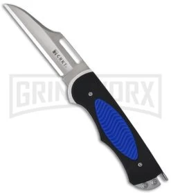 CRKT Edgie II Self Sharpening Blue Folding Knife - Satin Plain