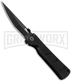 CRKT Shizuka Noh Ken Black G-10 Frame Lock Knife - Black Plain