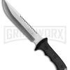 Elk Ridge Evolution Hogback Black Wood Fixed Blade Knife - Satin Plain