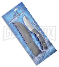 Frost Cutlery Black Hills Deep Woods Black Fixed Blade Knife - Satin Plain