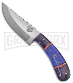 Frost Cutlery Chipaway Buck Hunter Blue Bone Fixed Blade Knife - Satin Plain