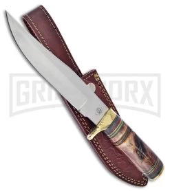 Frost Cutlery Chipaway Grey Hawk Bowie Bone Fixed Blade Knife - Satin Plain