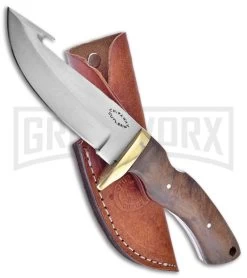Frost Cutlery Chipaway Humpback Skinner Walnut Fixed Blade Knife - Satin Plain