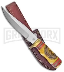 Frost Cutlery Chipaway Swift Eagle Bowie Bone Fixed Blade Knife - Satin Plain