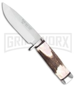 Frost Cutlery Hen & Rooster Dominance Stag Fixed Blade Knife - Bead Blast Plain