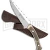 Frost Cutlery Hen & Rooster Ridged Stag Fixed Blade Knife - Mirror Full Serr