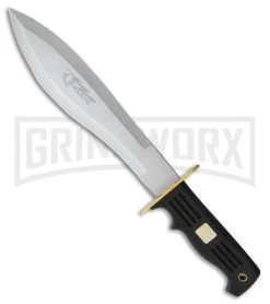 Frost Cutlery Quicksilver Bowie Black Rubber Fixed Blade Knife - Satin Plain