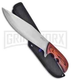 Frost Cutlery Scavenger Bowie Brown Pakkawood Fixed Blade Knife - Satin Plain