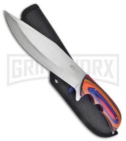 Frost Cutlery Scavenger Bowie Frostwood Fixed Blade Knife - Satin Plain