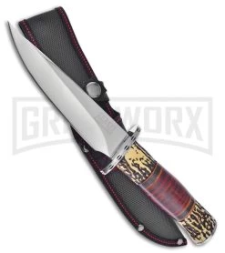 Frost Cutlery Sharps Cutlery Bowie Pakkawood Fixed Blade Knife - Satin Plain