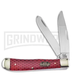 Frost Cutlery Steel Warrior Trapper Red Honeycomb Pocket Knife