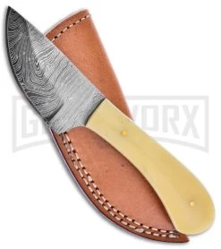 Frost Cutlery Valley Forge Rack Skinner Bone Fixed Blade Knife - Satin Plain