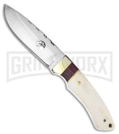 Frost Cutlery Whitetail Transparent Snare White Smooth Bone Fixed Blade Knife