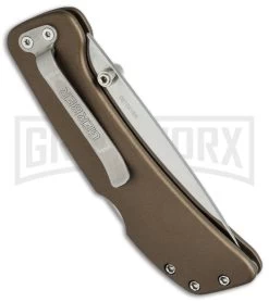 Gerber Knives 39 Series Bronze Lockback Folding Knife - Satin Plain -Knives Sale Online Shop gerber 39 series 30 001256n side cm large