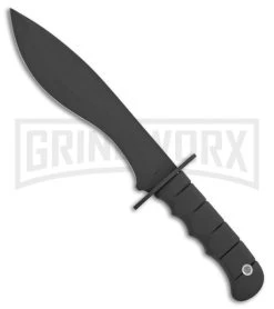Tallon Night Defender I Black Rubber Fixed Blade Knife - Black Plain