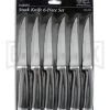 Hen & Rooster International 6 Piece Steak Set Black Rubber - Satin Serr