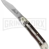 Hubertus 7" Medium Lever Lock Rosewood Automatic Knife - Satin Plain
