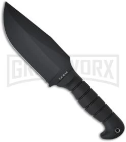 Ka-Bar Warthog Black Fixed Blade Knife - Black Plain
