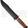 Ka-Bar Bowie Big Brother Fixed Blade Knife - Black Serrated Top