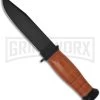 Ka-Bar Mark I Leather Handle Knife W/ - Black Plain