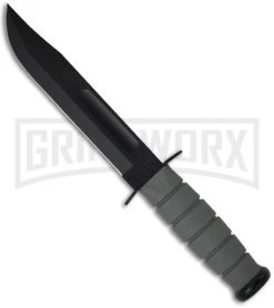 Ka-Bar Bowie Gray Full-Size Knife - Black Plain