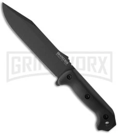 Ka-Bar Becker Black Combat Fixed Blade Knife - Black Plain