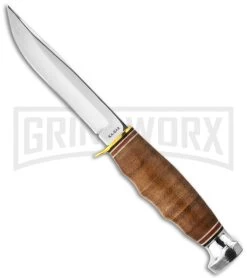 Knives Sale Online Shop 18 Ka-Bar Hunter Fixed Blade Knife Leather Handled 1232 (4" Polished)