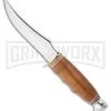 Ka-Bar Skinner Leather Handle Fixed Blade Knife - Polish Plain