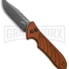 Kershaw Emerson Launch 5 Earth Brown Automatic Knife - Blackwash Plain