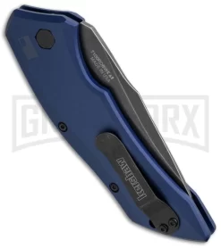 Kershaw Launch 1 Blue Aluminum Automatic Knife - Blackwash Plain -Knives Sale Online Shop kershaw launch auto 1 blackwash blue side cm large