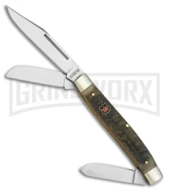 Klaas Transmit Large Stockman Brown Ram's Horn Pocket Knife