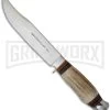 Linder Traveler Bowie Medium Fixed Blade Knife - Satin Plain