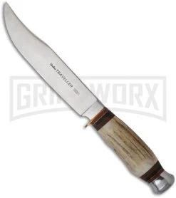 Linder Traveler Bowie Medium Fixed Blade Knife - Satin Plain